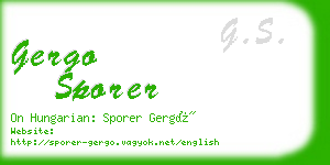 gergo sporer business card